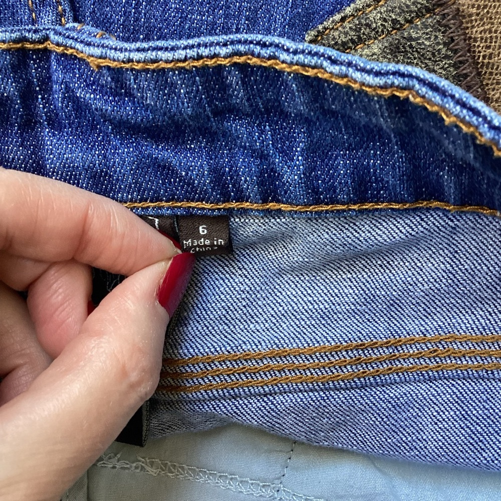Vintage Y2K Low Rise Jeans Suede Pockets Chi by Falchi Blue Boot Cut Jeans 6 - Picture 11 of 12